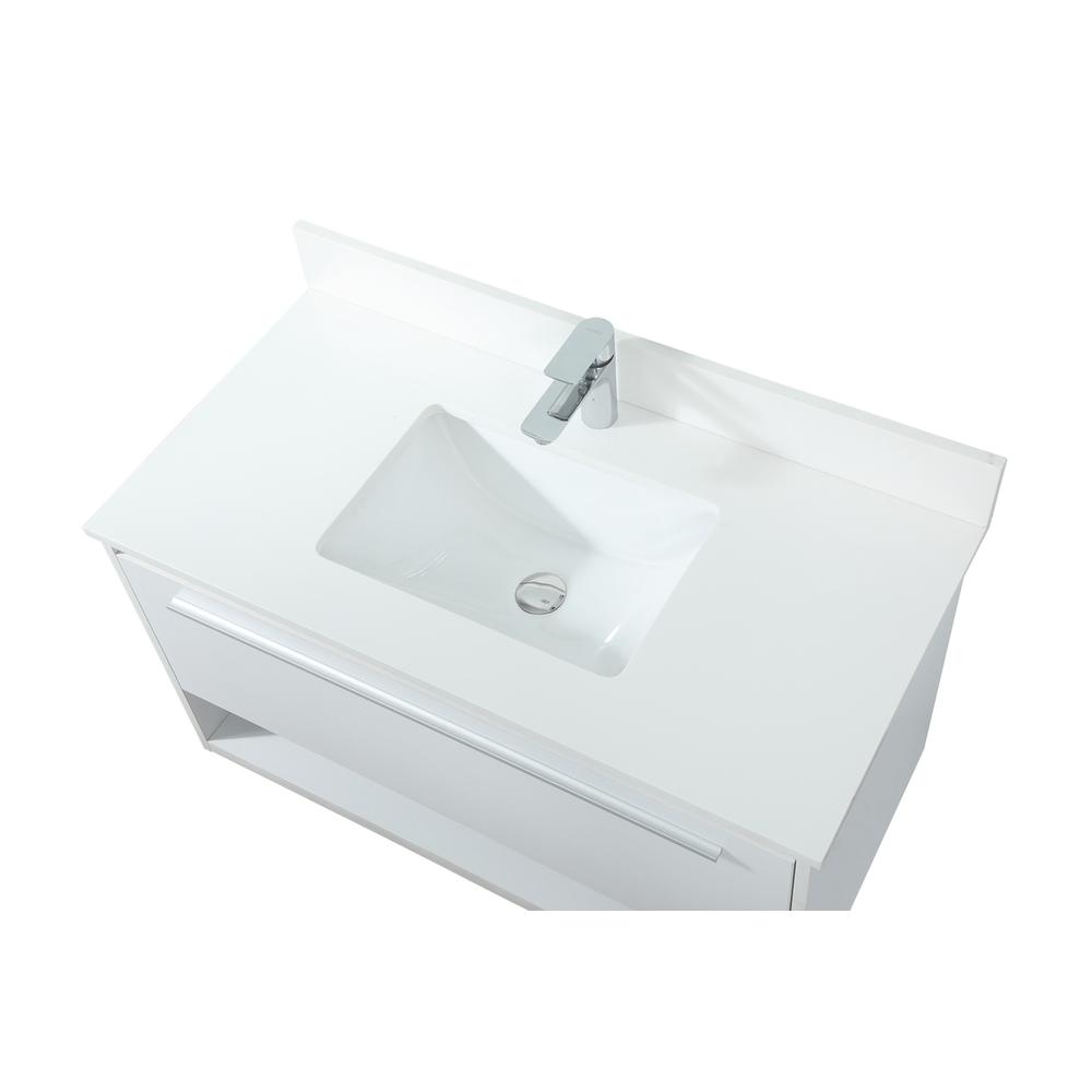 36 inch Single bathroom vanity in white with backsplash. Picture 10