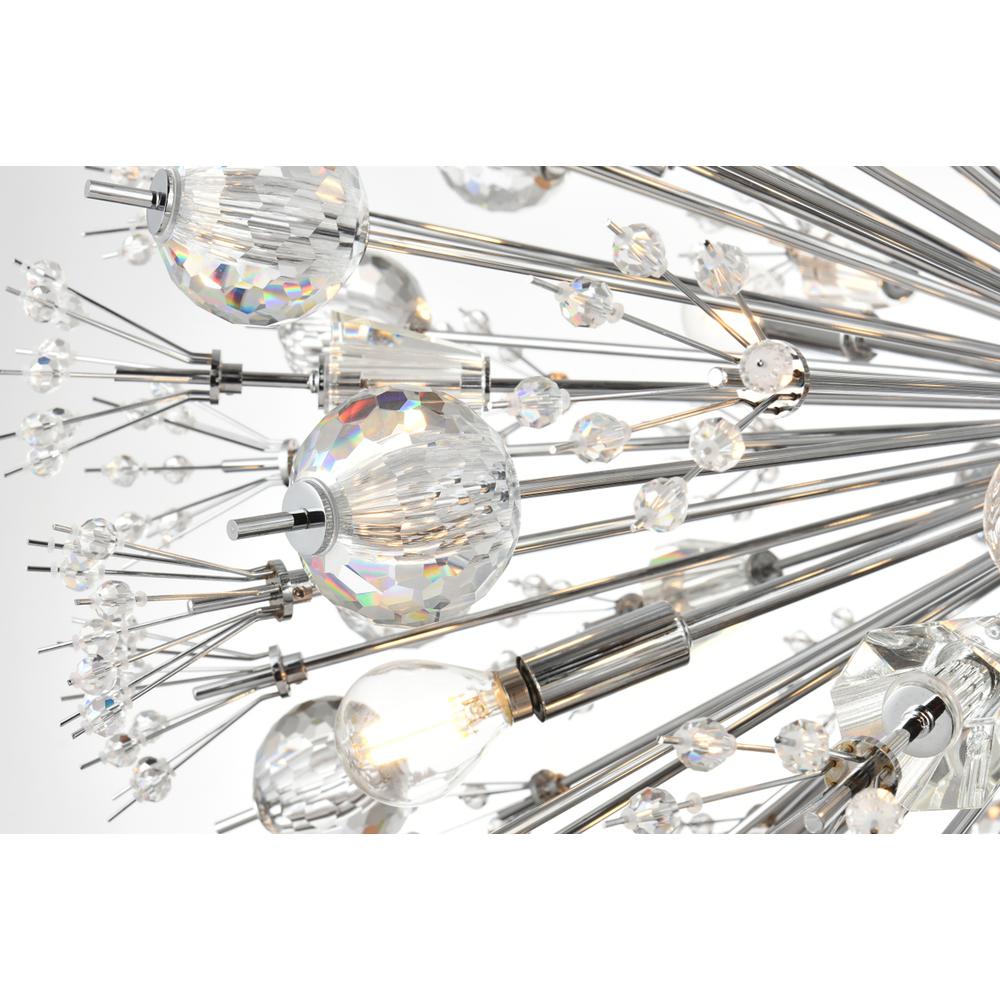 Vera 44 inch three tiers crystal starburst chandelier in chrome. Picture 3