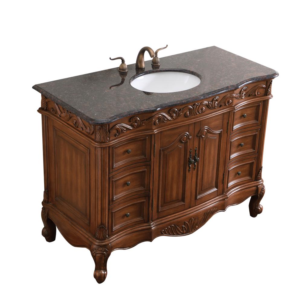 48 in. Single Bathroom Vanity set in teak. Picture 9