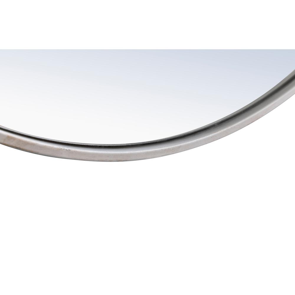 Metal frame Round Mirror with decorative hook 48 inch Silver finish. Picture 7