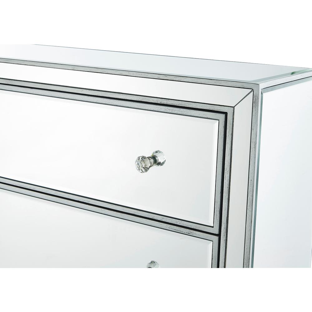 Chest 3 drawers 40in. W x 16in. D x 32in. H in antique silver paint. Picture 7
