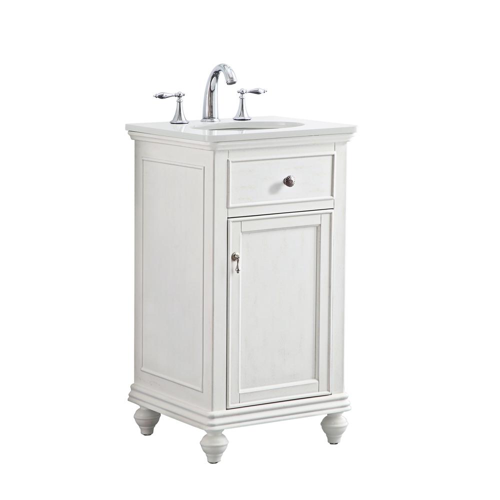 19 inch Single Bathroom vanity in antique white. Picture 12