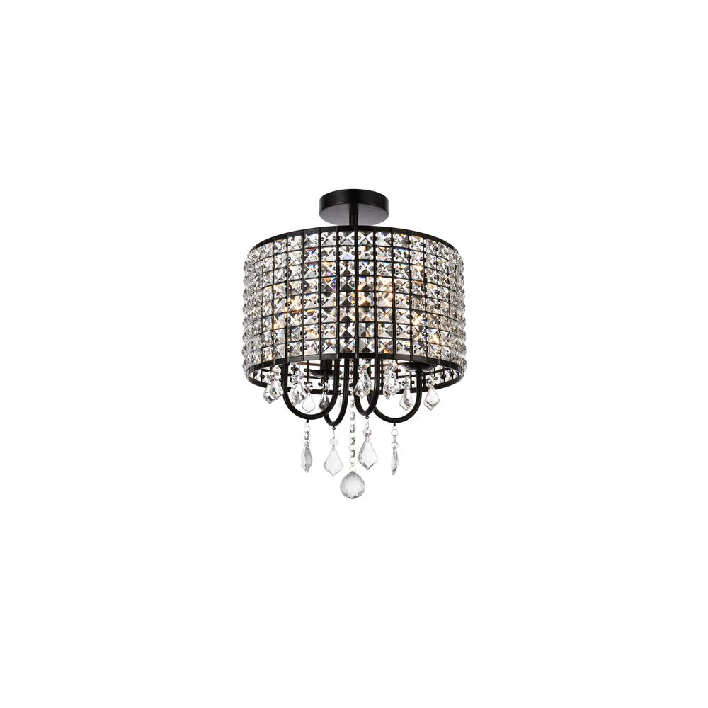 Elise 14 inch flush mount in black. Picture 2