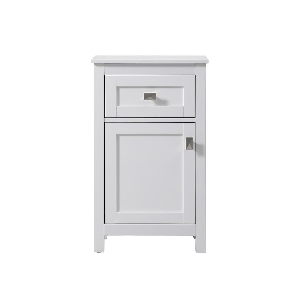 18 Inch Wide Bathroom Storage Freedstanding Cabinet In White. Picture 1