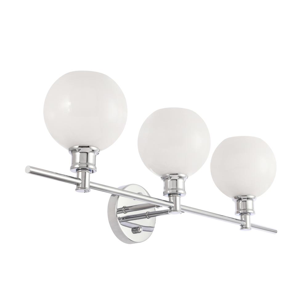 Collier 3 light Chrome and Frosted white glass Wall sconce. Picture 8
