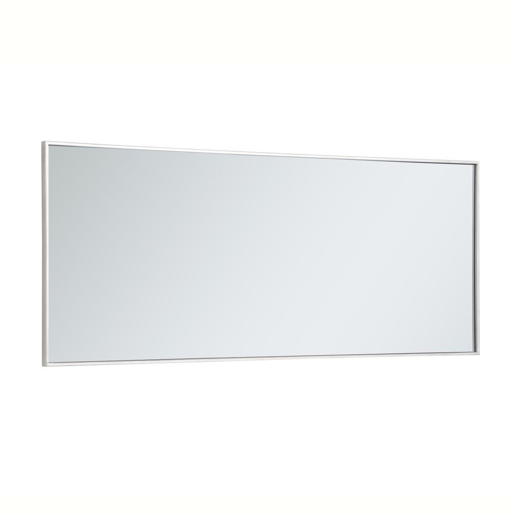 Metal frame rectangle mirror 24 inch in silver. Picture 7