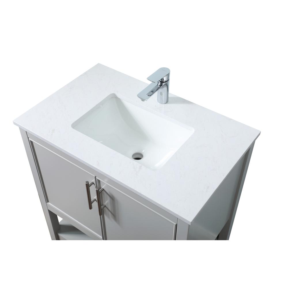 30 Inch SIngle Bathroom Vanity In Grey. Picture 10