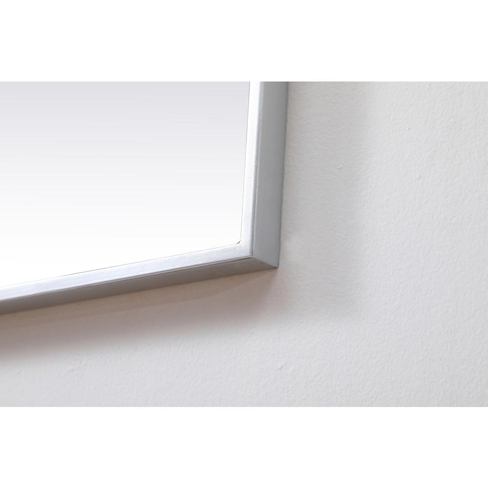 Metal Frame Square Mirror 42 inch in Silver. Picture 6