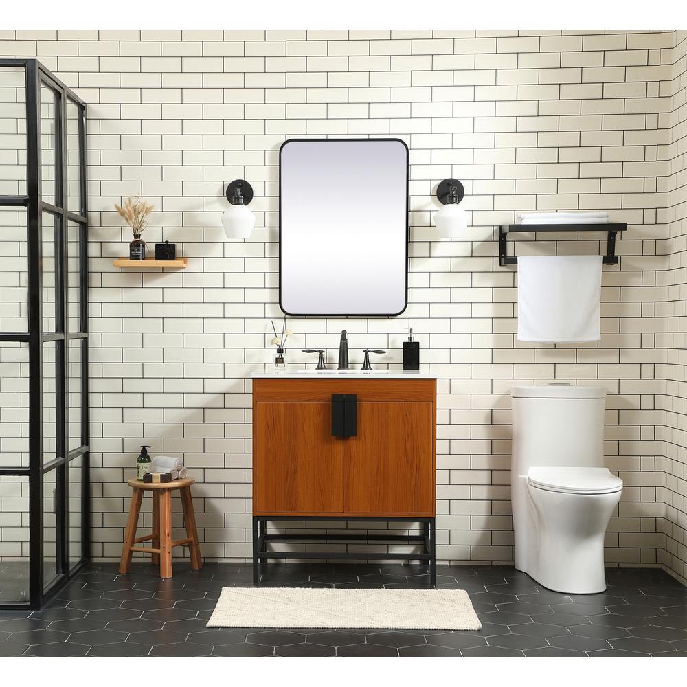 30 inch Single bathroom vanity in teak. Picture 4