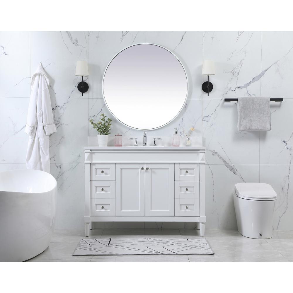 48 inch Single bathroom vanity in white with backsplash. Picture 4