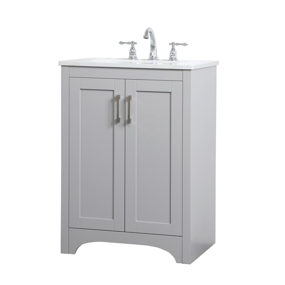 24 inch Single Bathroom Vanity in Grey. Picture 6