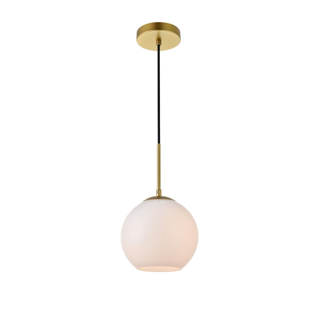Baxter 1 Light Brass Pendant With Frosted White Glass. Picture 2