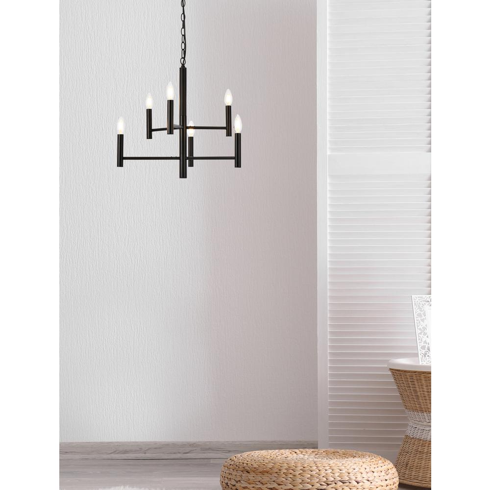 Carmella 6 lights pendant in black. Picture 7