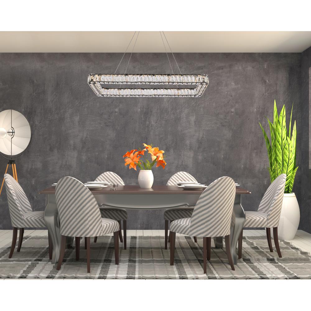 Monroe 42 inch LED Single rectangle pendant in black. Picture 7