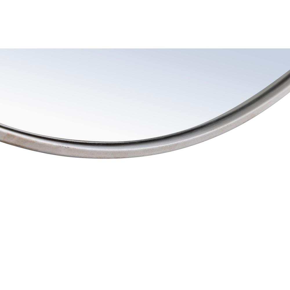Metal frame Round Mirror with decorative hook 24 inch Silver finish. Picture 7