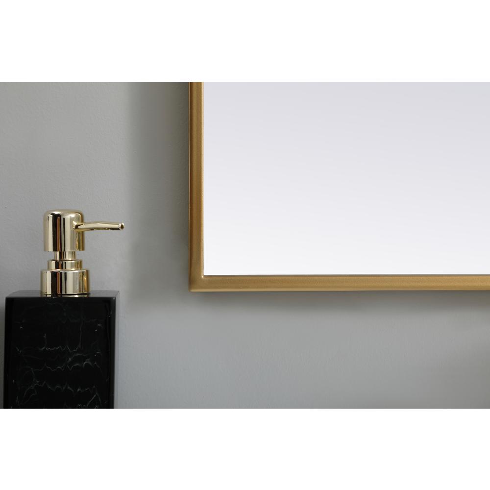 Metal Frame Arch Mirror 30x30 Inch in Brass. Picture 5
