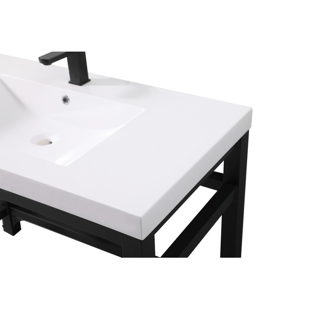 42 inch ADA compliant Single bathroom metal vanity in black. Picture 9