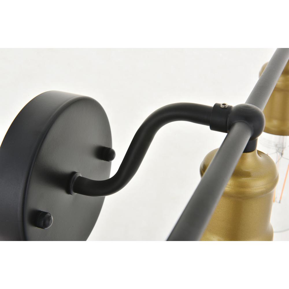 Serif 5 light brass and black Wall Sconce. Picture 8