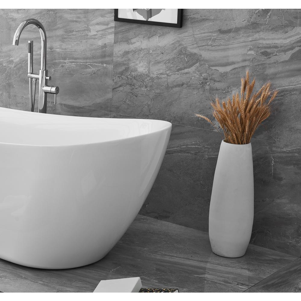 70 inch soaking Single slipper bathtub in glossy white. Picture 6