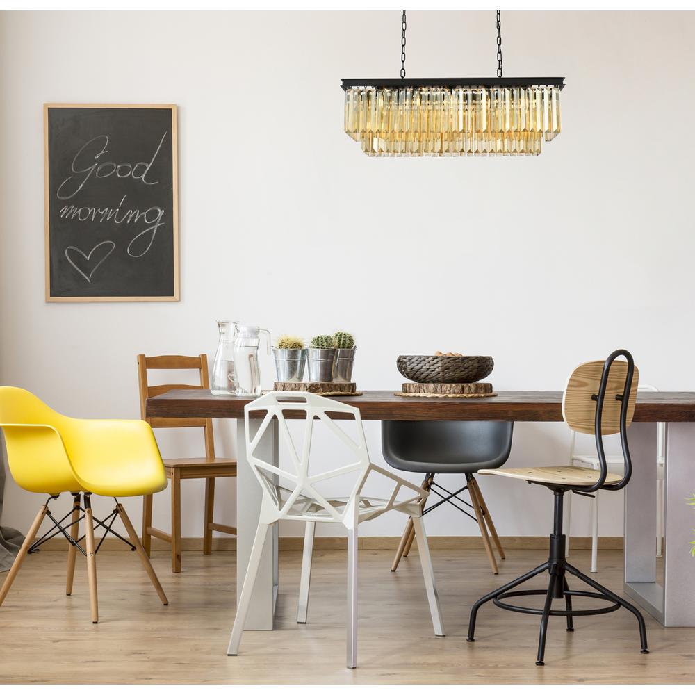 Sydney 12 light Matte Black Chandelier Golden Teak (Smoky) Royal Cut Crystal. Picture 7