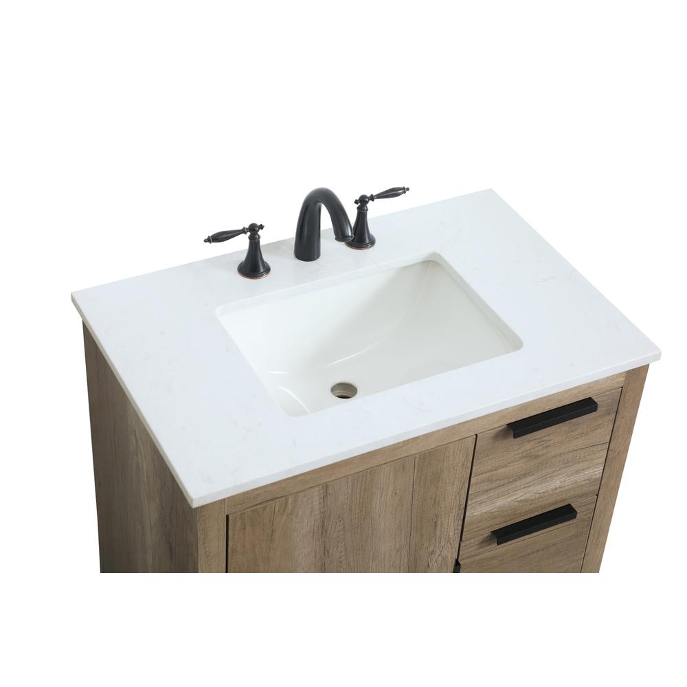 30 Inch SIngle Bathroom Vanity In Natural Oak. Picture 10