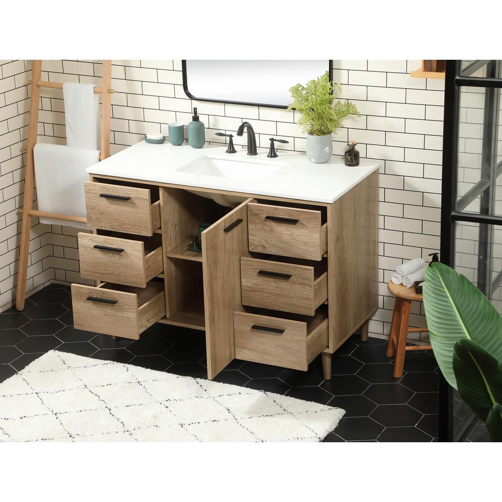48 inch Single bathroom vanity in natural oak. Picture 3
