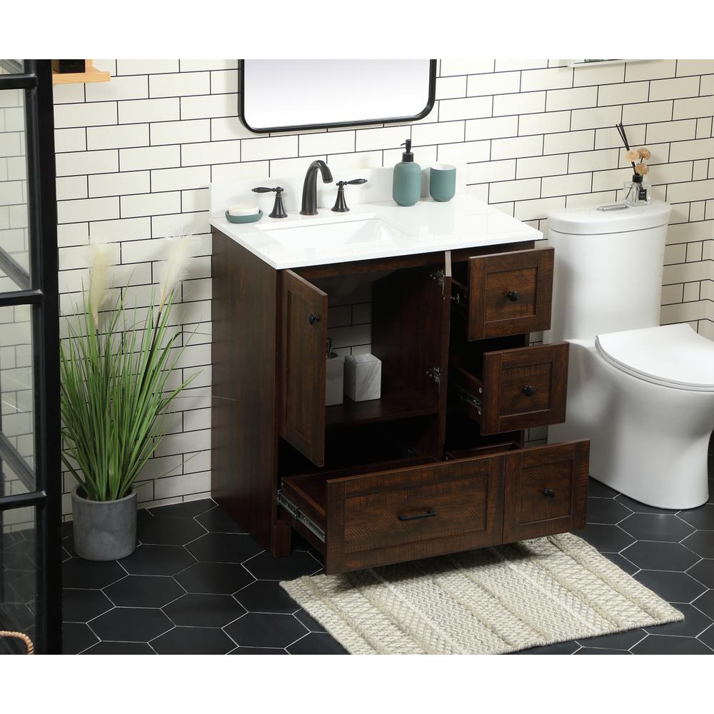 32 inch Single bathroom vanity in expresso with backsplash. Picture 3