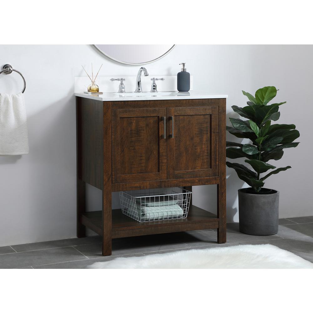 30 inch Single Bathroom Vanity in Espresso with Backsplash. Picture 2