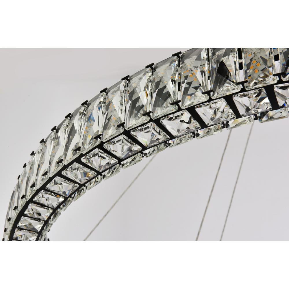 Monroe 42 inch LED round double ring pendant in black. Picture 4