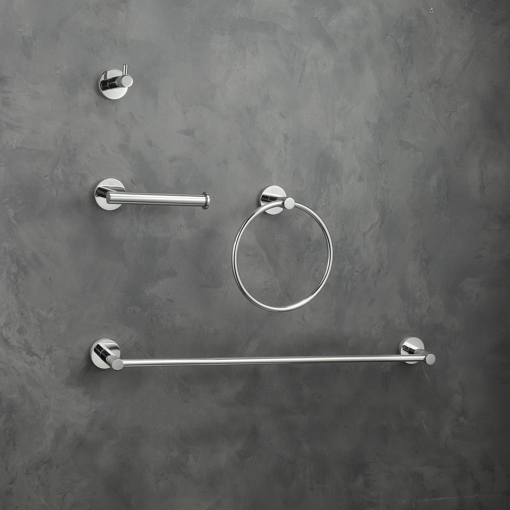 Freya 4-Piece Bathroom Hardware Set in Chrome. Picture 2
