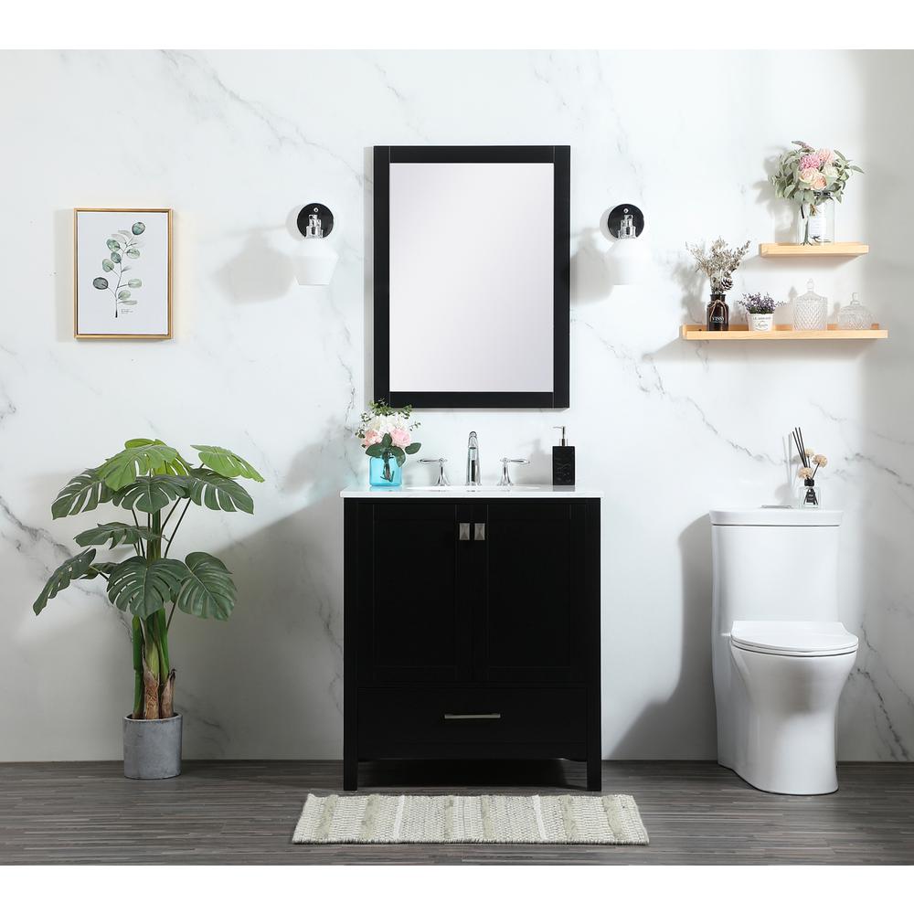 30 inch Single bathroom vanity in black. Picture 4
