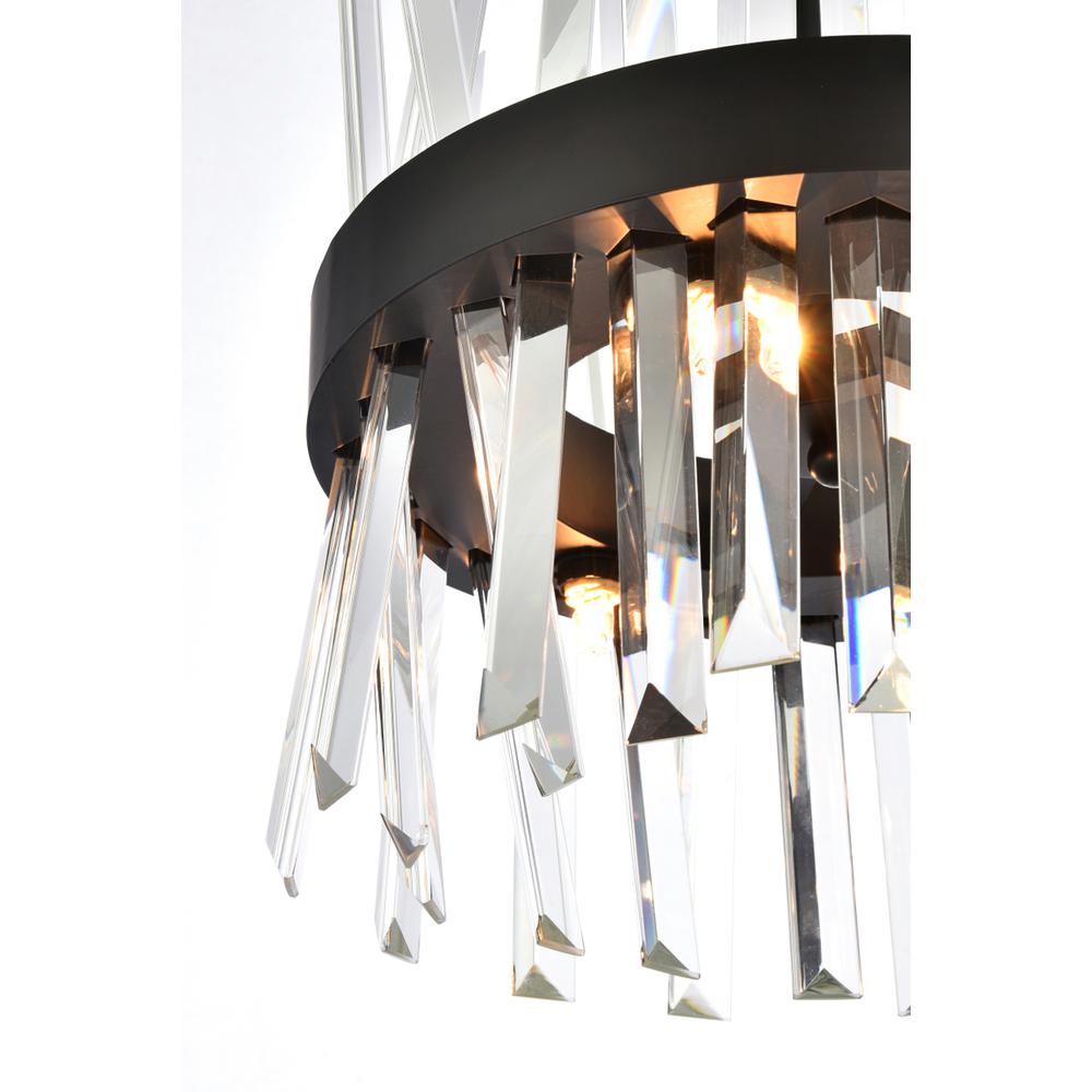 Serephina 12 inch crystal round pendant light in black. Picture 5