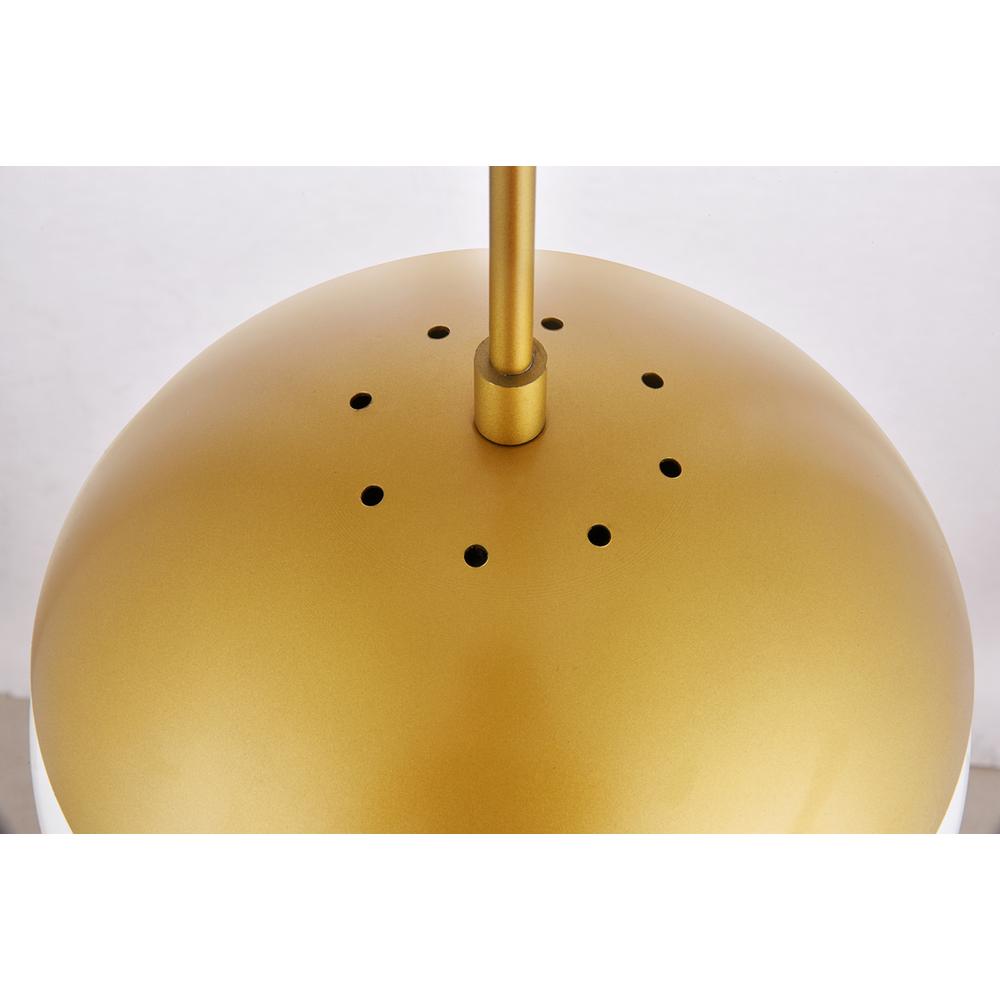 Eclipse 1 Light Brass Pendant With Frosted White Glass. Picture 5