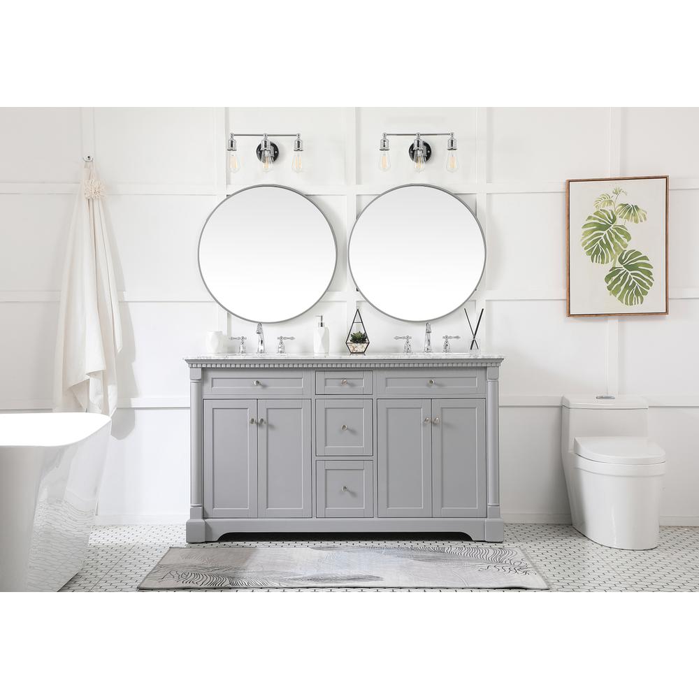 60 inch double bathroom vanity in Grey. Picture 4