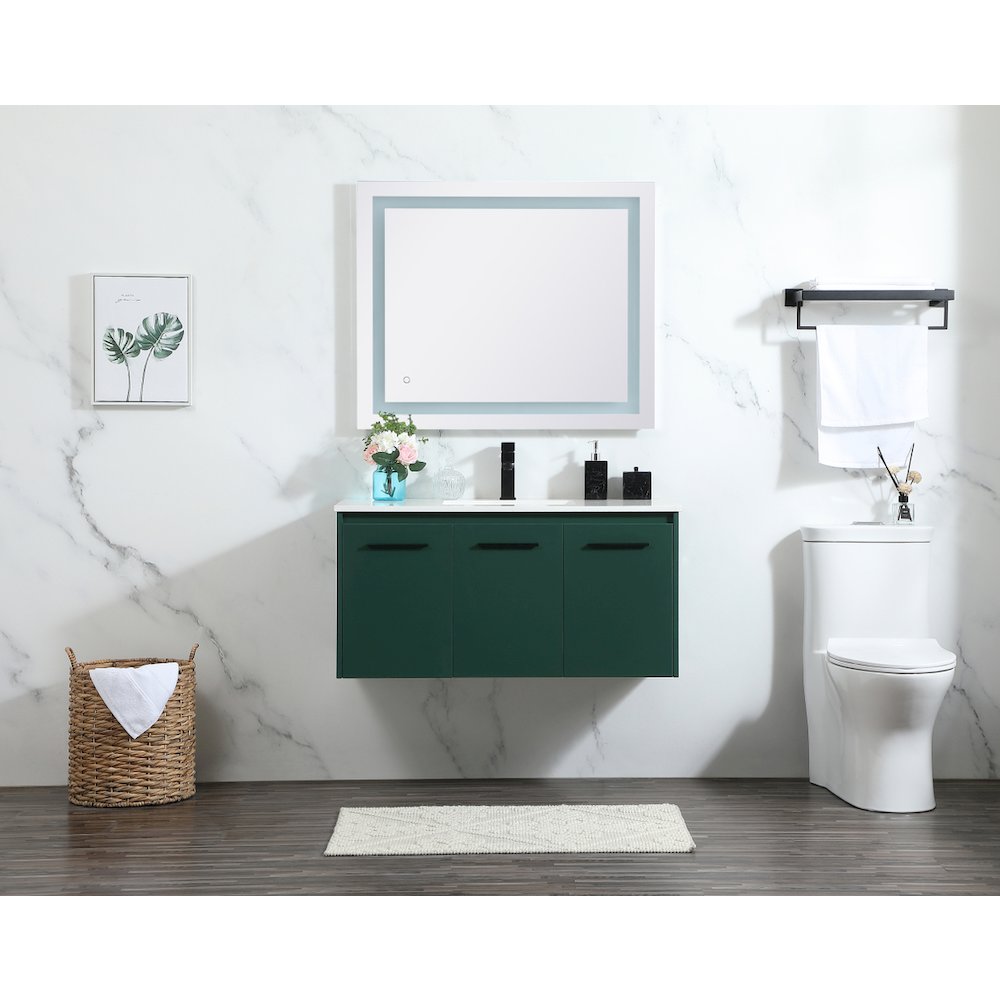 40 Inch Single Bathroom Vanity In Green. Picture 5