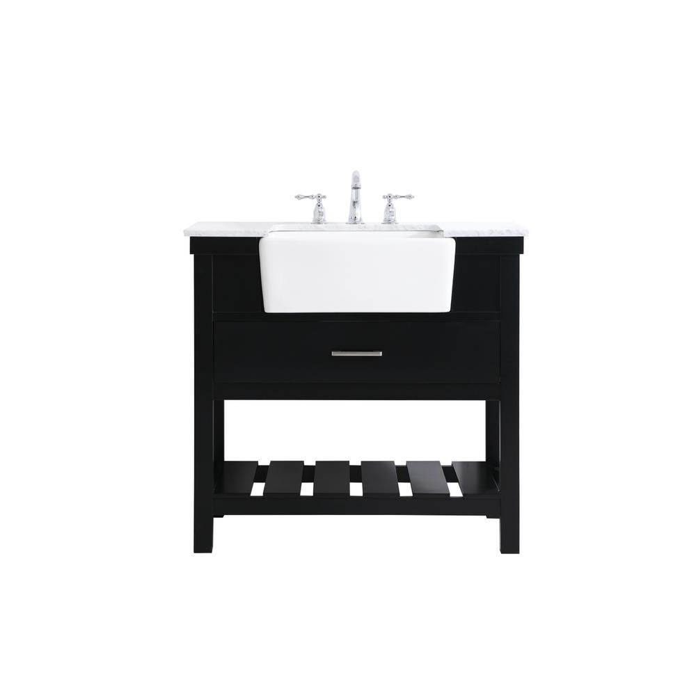 36 inch Single bathroom vanity in black. Picture 1