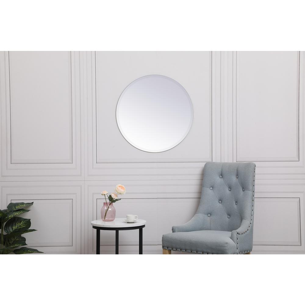 Gracin Round Mirror 24 inch in Clear. Picture 6