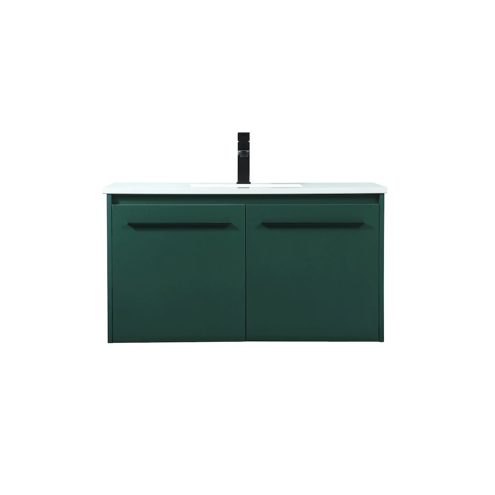36 Inch Single Bathroom Vanity In Green. Picture 1