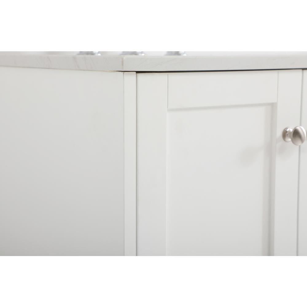60 inch Double Bathroom Vanity in White. Picture 5