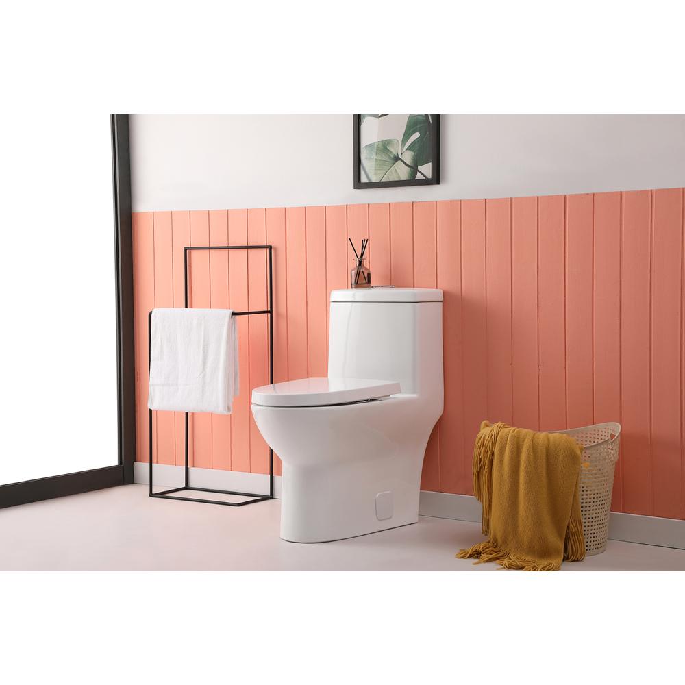 Winslet One-piece elongated Toilet 28x15x30 in White. Picture 2