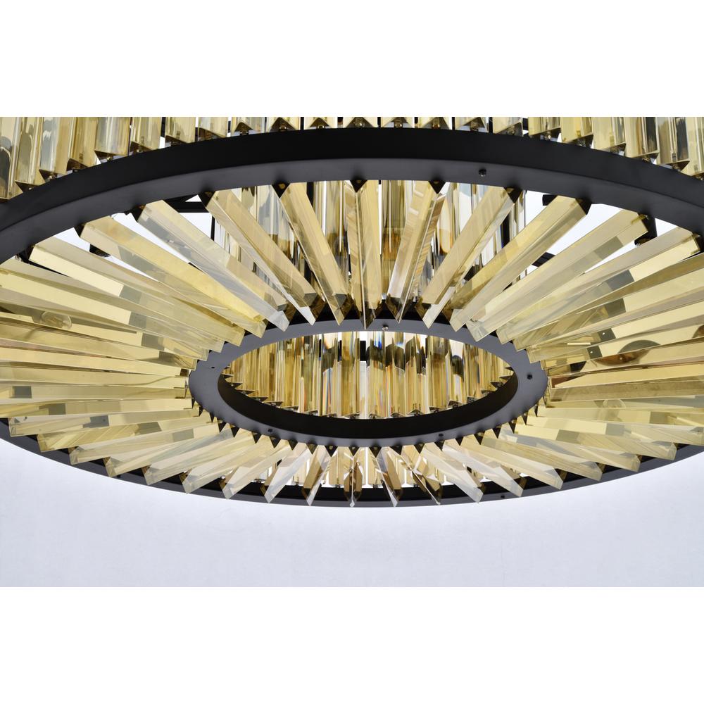 Chelsea 10 light Matte Black Chandelier Golden Teak (Smoky) Royal Cut Crystal. Picture 3