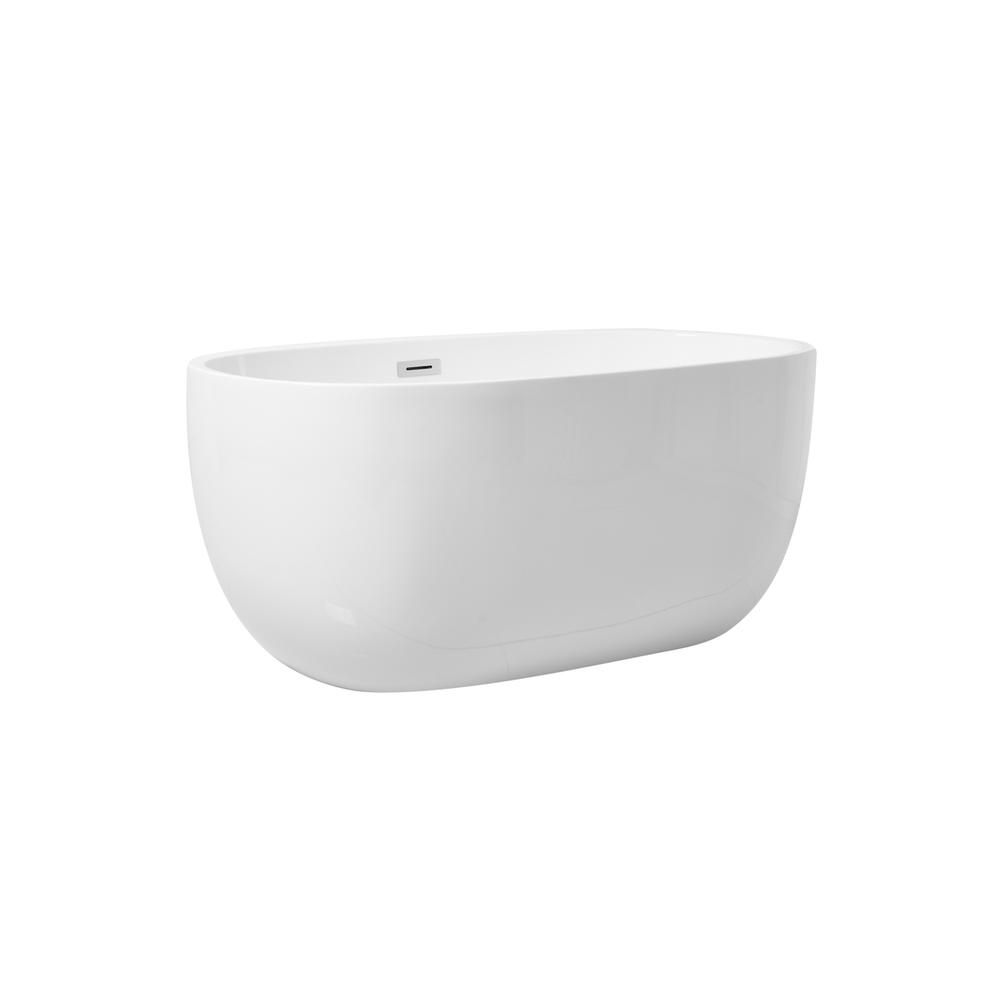 54 inch soaking roll top bathtub in glossy white. Picture 7
