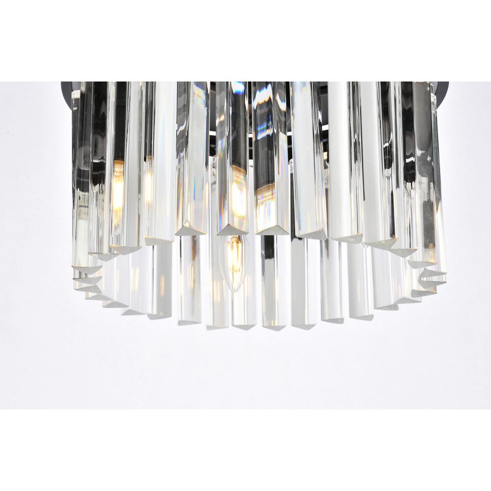 Sydney 3 light Matte Black Flush Mount Clear Royal Cut Crystal. Picture 3