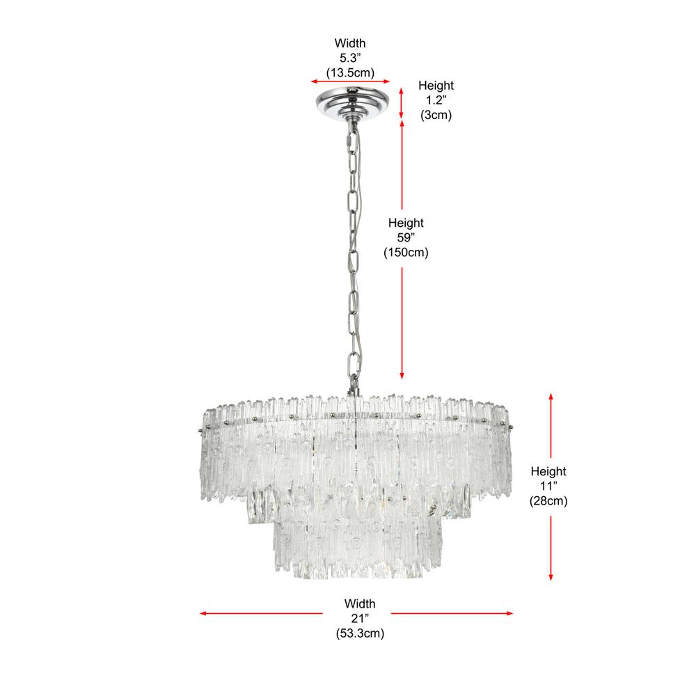 Emilia 21 inch Pendant Light in Chrome. Picture 9