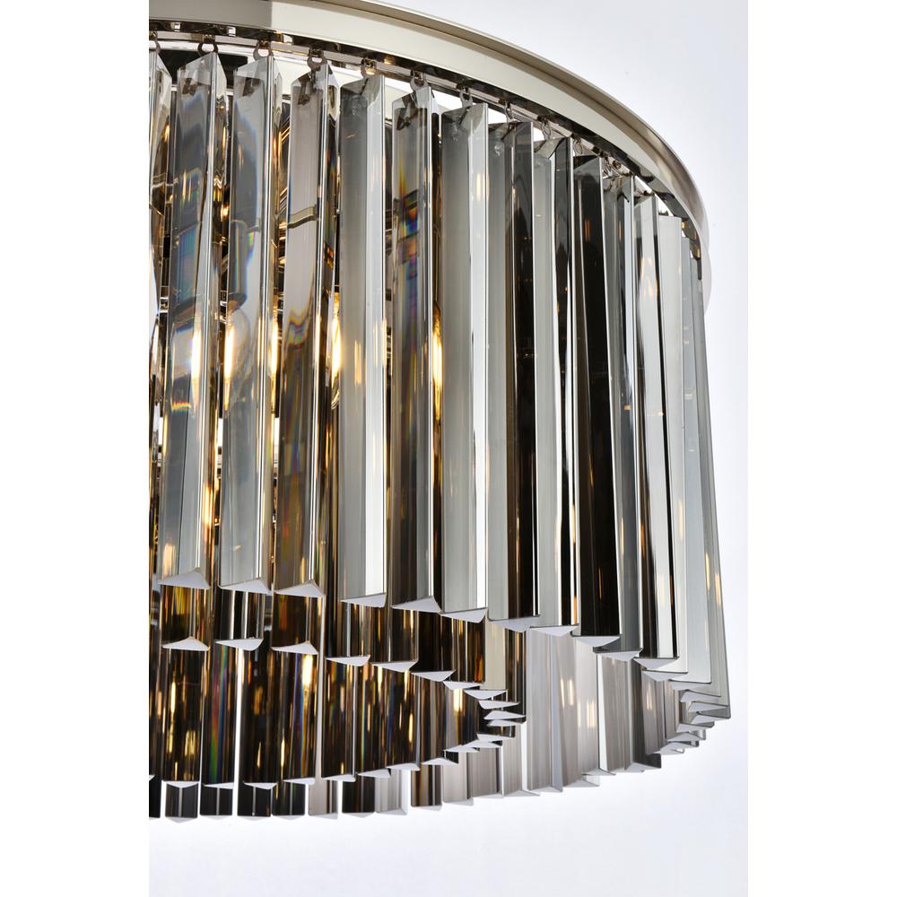 Sydney 8 light polished nickel Chandelier Silver Shade (Grey) Royal Cut Crystal. Picture 5