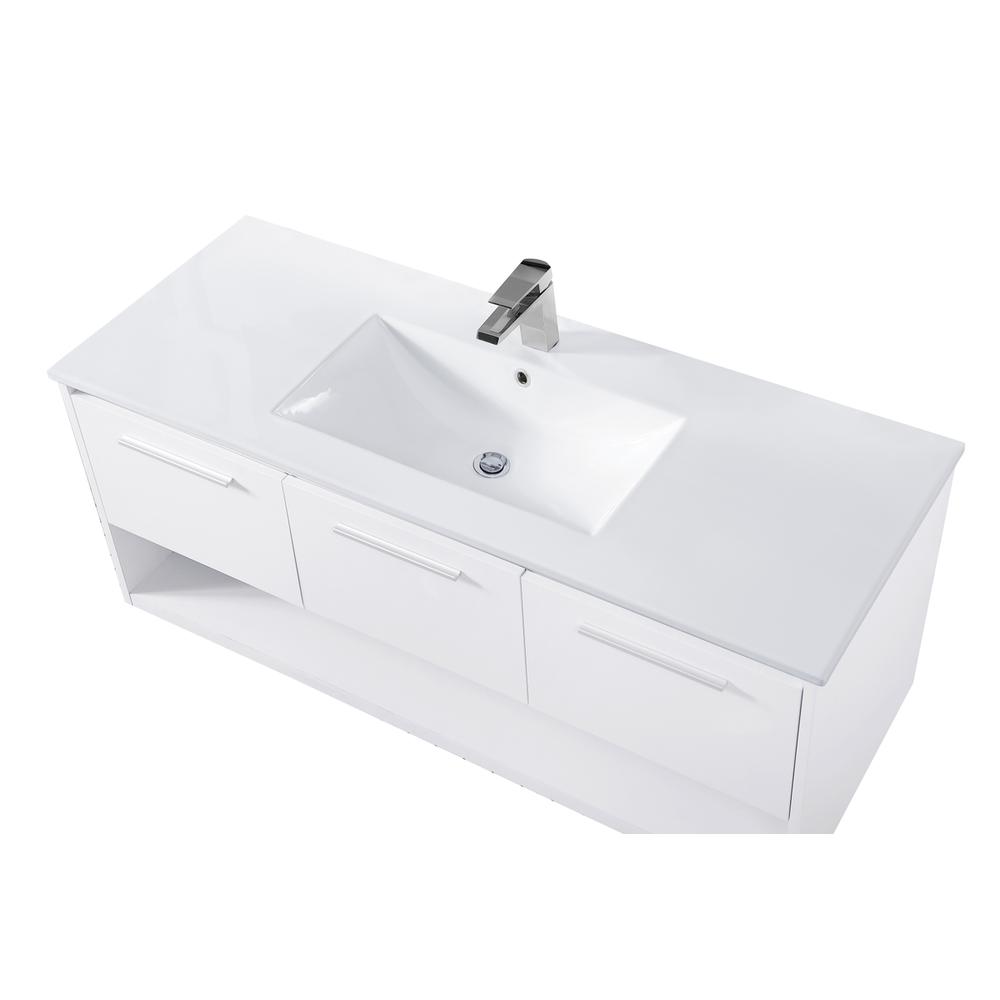 48 inch  Single Bathroom Floating Vanity in White. Picture 10