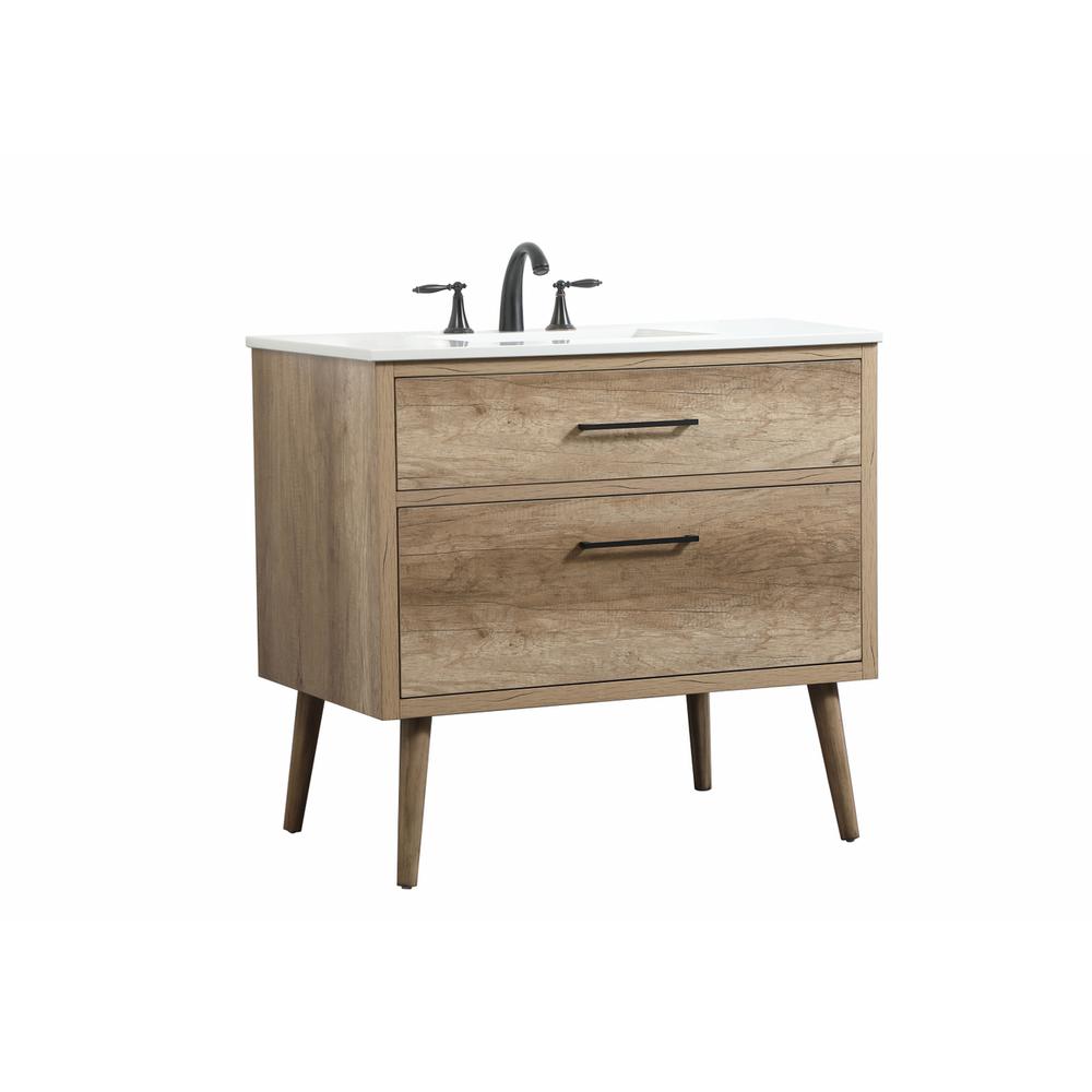 36 inch Single bathroom vanity in natural oak. Picture 7