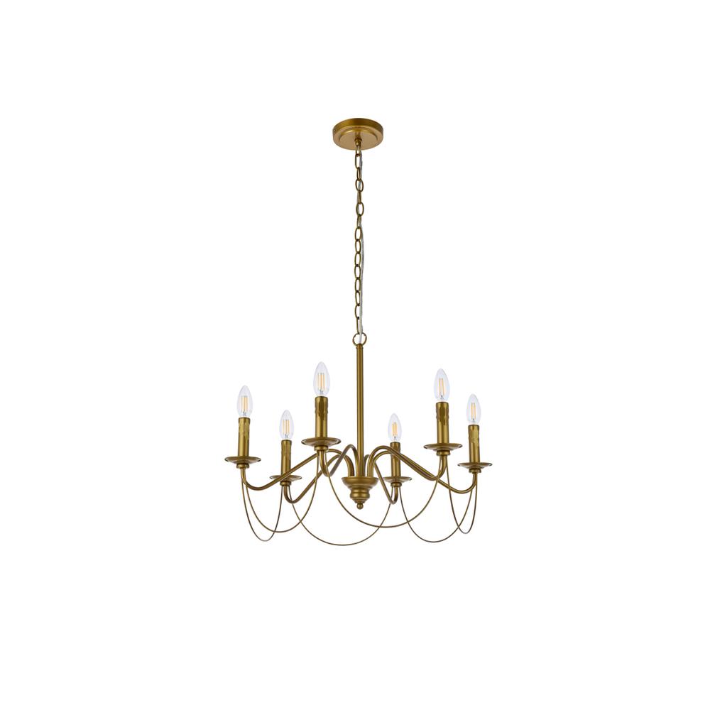Westley 6 lights pendant in brass. Picture 6