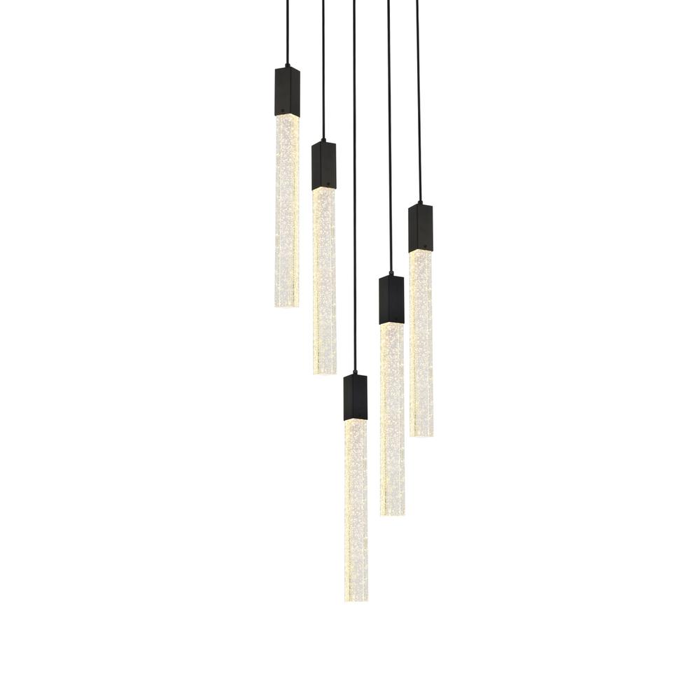 Weston 5 lights pendant in black. Picture 2