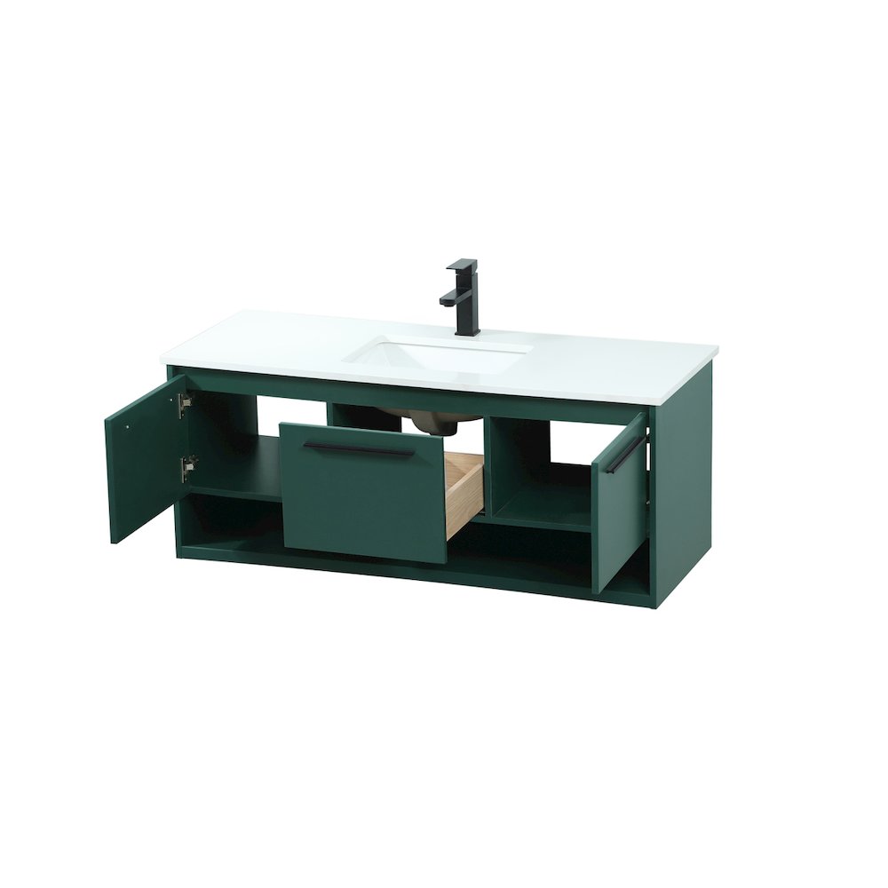 48 Inch Single Bathroom Vanity In Green. Picture 10
